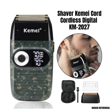AFEITADORA SHAVER KEMEI CORD CORDLESS DIGITAL KM-2027