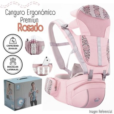 CANGURO ERGONÓMICO PREMIUN PARA BEBÉ - ROSADO