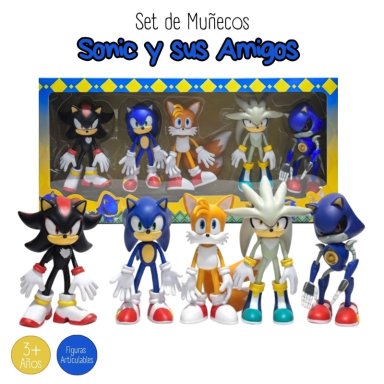 JUGUETE SET DE FIGURAS COLECCIONABLES SONIC 5 PERSONAJES