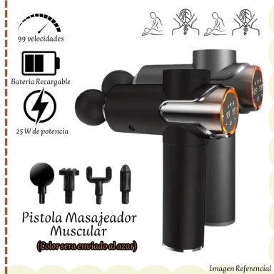 MASSAGE GUN / PISTOLA MASAJEADORA CON 99 VELOCIDADES PL/NG