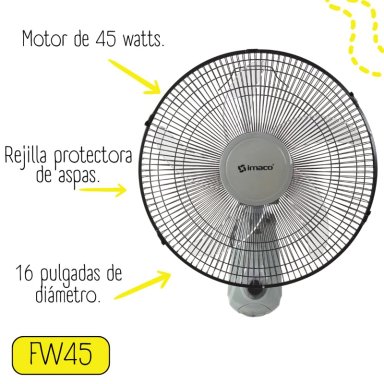 VENTILADOR DE PARED IMACO DE 16' GRIS - FW450 - 2