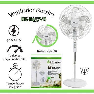 VENTILADOR BOSSKO PEDESTAL 18' CON TEMPORIZADOR - BK-8457VB