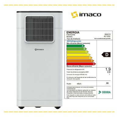 AIRE ACONDICIONADO IMACO PORTATIL DIGITAL 6500 BTU - AC7000 - 3