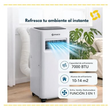 AIRE ACONDICIONADO IMACO PORTATIL DIGITAL 6500 BTU - AC7000 - 5