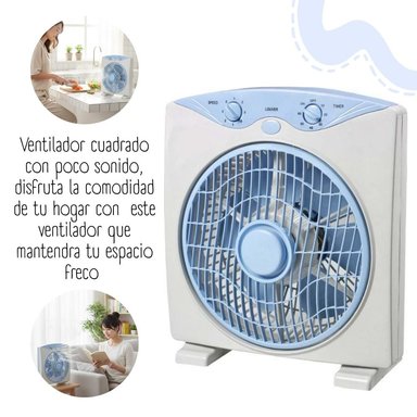 VENTILADOR CON TEMPORIZADOR CUADRADO CELESTE - 2