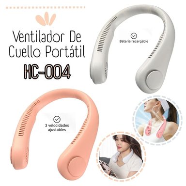 VENTILADOR DE CUELLO RECARGABLE - ROSADO O BLANCO