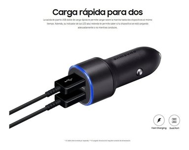 CARGADOR SAMSUNG CARRO DUAL PARA S10 NOTE 10 S20 PLUS ORIGINAL - 4