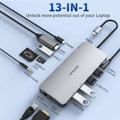 ADAPTADOR HUB UPGROW 13 EN 1 USB C MACBOOK PRO 14 A2779 - 6