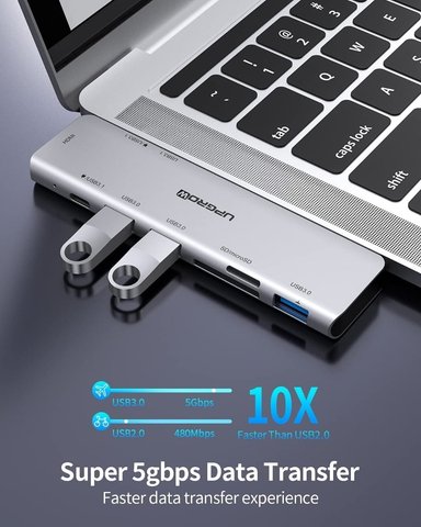 ADAPTADOR HUB UPGROW USB C 7EN2 MACBOOK AIR 15 A2941 M2 - 5