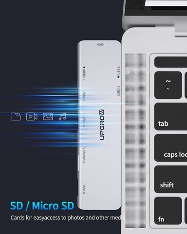 ADAPTADOR HUB UPGROW USB C 7EN2 MACBOOK AIR 15 A2941 M2 - 6
