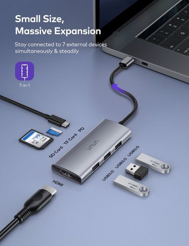 ADAPTADOR HUB VAVA USB C HDMI MACBOOK AIR 15 M3 A3114 - 2