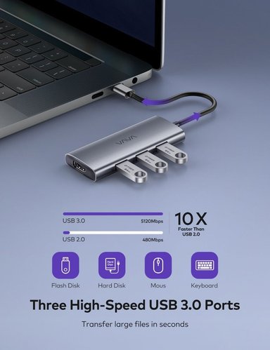 ADAPTADOR HUB VAVA USB C HDMI MACBOOK AIR 15 M3 A3114 - 5