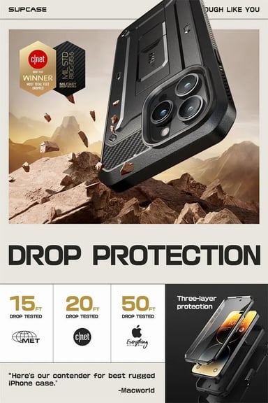 CASE SUPCASE PARA IPHONE 15 PRO 6.1 (2023) PROTECTOR 360° - 5