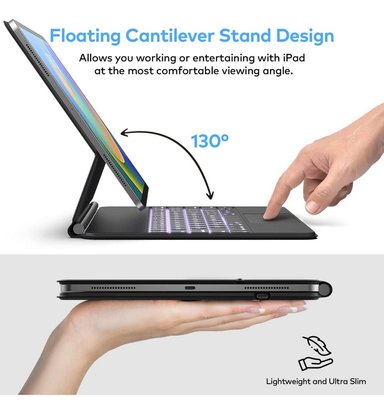 TECLADO MAGNÉTICO TOUCH BACKLIT PARA IPAD PRO 12.9 2018 3GEN - 4