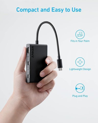 ADAPTADOR HUB ANKER 5EN1 USB C 4K PARA MACBOOK PRO 14 | 16 - 4