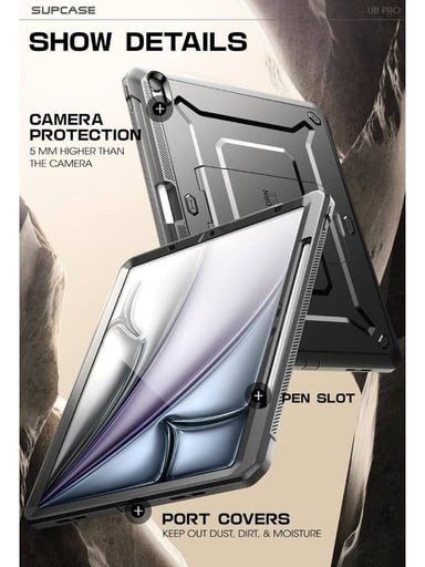 CASE SUPCASE 360° PARA IPAD AIR 11 M3 CHIP (2025) NEGRO - 2