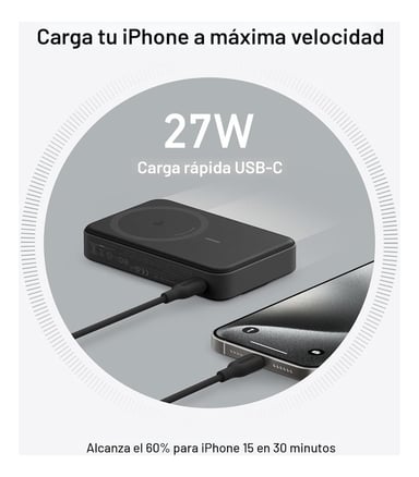 ANKER BATERÍA EXTERNA QI2 10K (MAG) PARA IPHONE 17/ PRO/ MAX - 6
