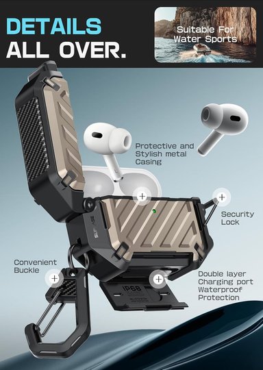 CASE ACUÁTICO SUPCASE PARA AIRPODS PRO 3RA GEN (2025) DESERT - 3