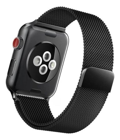 CORREA DE ACERO X-DORIA PARA APPLE WATCH SERIE 11 46MM NEGRO