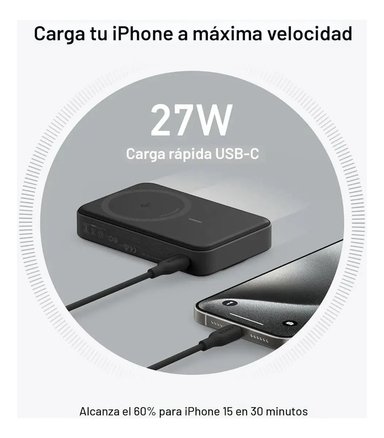 ANKER BATERÍA EXTERNA QI2 10K (MAG) PARA IPHONE 17E (2026) - 6