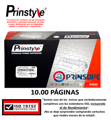 TÓNER PRINSTYLE CE505X NEGRO 10.000 PÁG 05X ALTO RENDIMIENTO