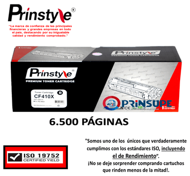 TÓNER PRINSTYLE NEGRO 410X CF410X 6.500 PÁGISO RENDIMIENTO 19752