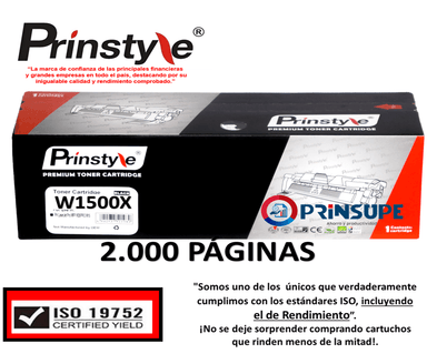 TÓNER PRINSTYLE 150A NEGRO W1500X 2.000 PÁG ISO 19752