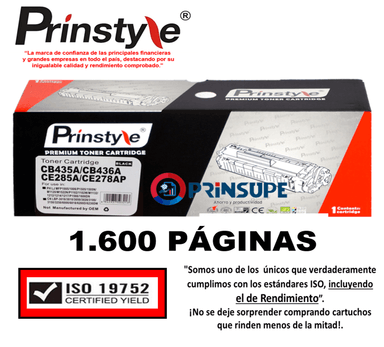 TÓNER PRINSTYLE NEGRO 85A CE285A 1.600 PÁG ISO 19752