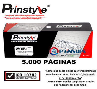 TÓNER PRINSTYLE 106A NEGRO 5.000 PÁG CON CHIP ALTO RENDIMIENTO