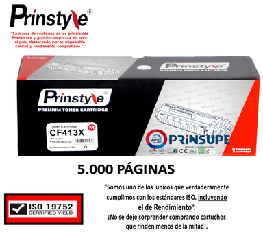 TÓNER PRINSTYLE 410X CF413X MAGENTA 5.000 PÁGISO RENDIMIENTO 19798