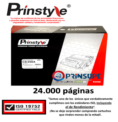 TÓNER PRINSTYLE NEGRO 24.000 PÁG 90X CE390X ISO RENDIMIENTO 19752