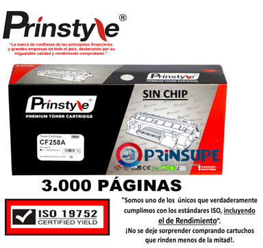 TÓNER PRINSTYLE NEGRO 58A CF258A 3.000PÁG SIN CHIP ISO RENDIMIENTO 19752