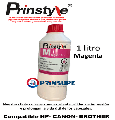 TINTAS PRINSTYLE MAGENTA 1 LITRO UV COMPATIBLE HP-CANON-BROTHER