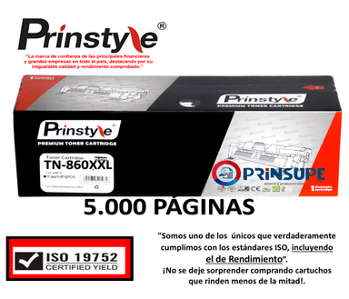 TONER DE 5.000 PÁG  PRINSTYLE  TN-860X   Alto rendimiento TN-860XXL