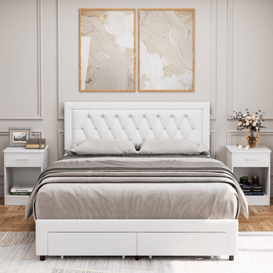 COMBO ALIMUEBLESJYL BLANCO 45X40CM MESA DE NOCHE ADILA 1 CAJÓN 60 - 4