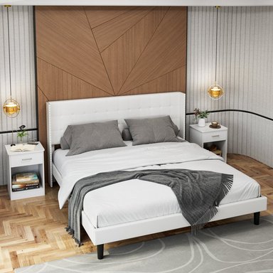 COMBO ALIMUEBLESJYL BLANCO 45X40CM MESA DE NOCHE ADILA 1 CAJÓN 60 - 5