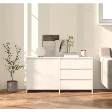 APARADOR ALIMUEBLESJYL DE 2 PIEZAS CON 2 PUERTAS Y 3 CAJONES BLANCO