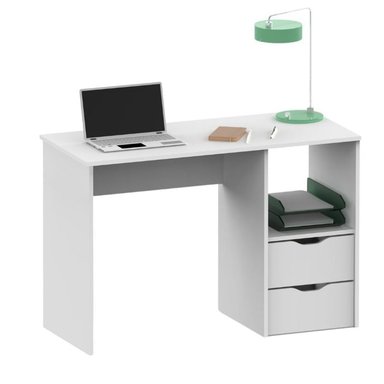 ESCRITORIO ALIMUEBLESJYL 115 CM BLANCO MILANO CON 2 CAJONES Y UN ESTANTE