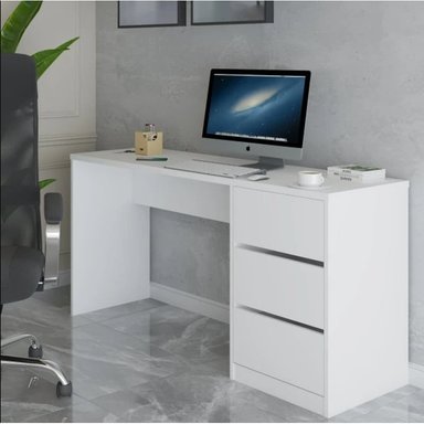 ESCRITORIO ALIMUEBLESJYL 75 CM X 136 CM BLANCO MATE VARESE 3 CAJONES BLANCO