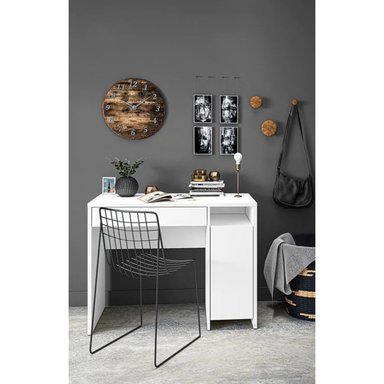 ESCRITORIO ALIMUEBLESJYL 79 CM X 102 CM BLANCO EDISON CON 1 CAJÓN Y 1 PUERTA COLOR