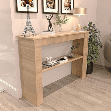 MESA CONSOLA ALIMUEBLESJYL VENECIA 1 ESTANTE ROBLE - 1