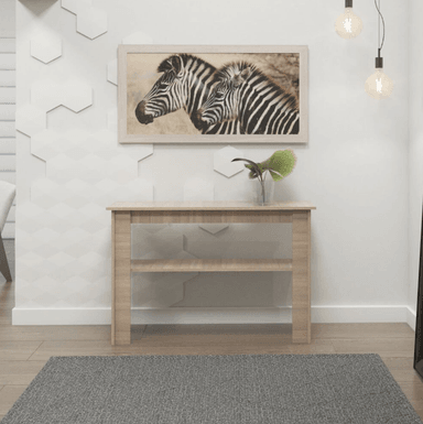 MESA CONSOLA ALIMUEBLESJYL VENECIA 1 ESTANTE ROBLE - 2