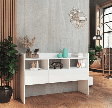 MESA CONSOLA ALIMUEBLESJYL GEORGIA 3 CAJONES BLANCO