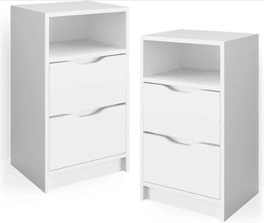 COMBO MESA NOCHE ALIMUEBLESJYL NOVAL 67CM BLANCO