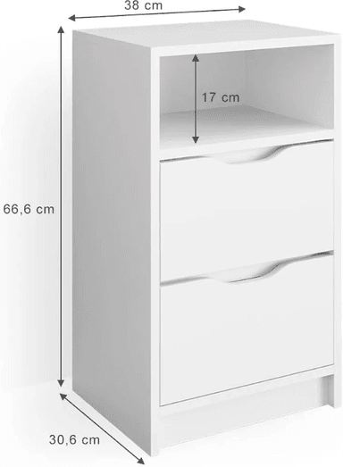COMBO MESA NOCHE ALIMUEBLESJYL NOVAL 67CM BLANCO - 5