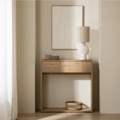 APARADOR CONSOLA IRIS 1 CAJÓN COLOR ROBLE 81X80CM