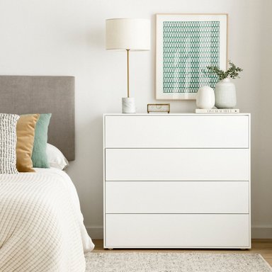 COMODA HANA 4 CAJONES COLOR BLANCO 90X96CM