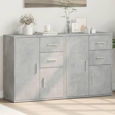 SET APARADORES ALIMUEBLESJYL ITALY CEMENTO MUEBLE MODERNO 2 JUEGOS 70X60 CM GRIS - 2