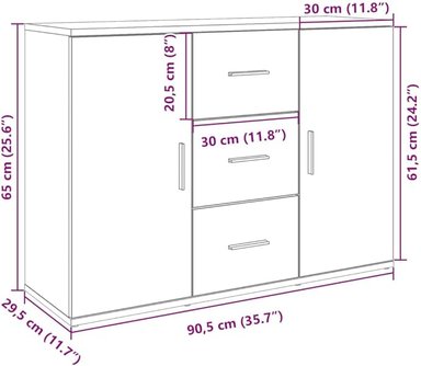 APARADOR ALIMUEBLESJYL ITALY GRIS CEMENTO MUEBLE MODERNO 75X91 CM - 6