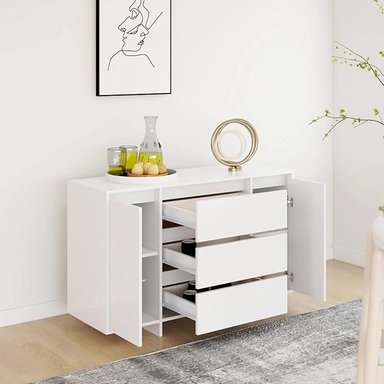 APARADOR ALIMUEBLESJYL DENIS 3 CAJONES 2 PUERTAS BLANCO 75X120 CM - 4